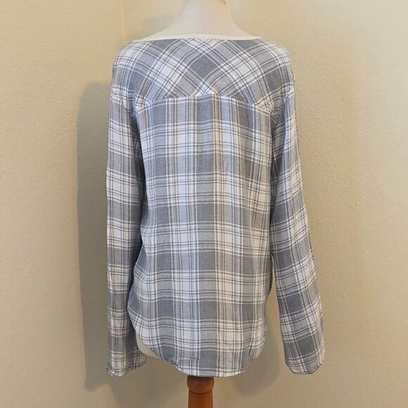 Anthropologie Cloth and Stone Plaid Blouse size M - Picture 3 of 8